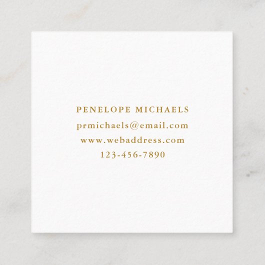  pastel tropische palmen en bloemenprint vierkante visitekaartje (Achterkant)