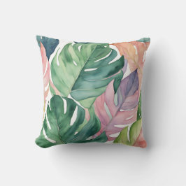 Pastel Tropische Philodendron Monstera Plant Blade Kussen