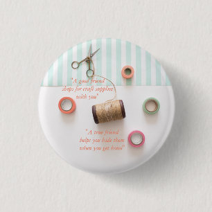 Pastel True Friend Craft Theme Ronde Button 3,2 Cm