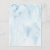 Pastel Tuin Blauwe Bloemige Huwelijksdetails Kaart (Achterkant)