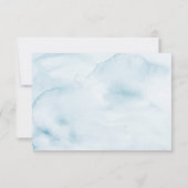 Pastel Tuin Blauwe Bloemige Trouw RSVP antwoordkaa (Achterkant)