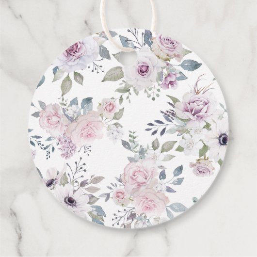 Pastel Tuin Bloemen Bruiloft Dank u Bedankjes Labels (Achterkant)