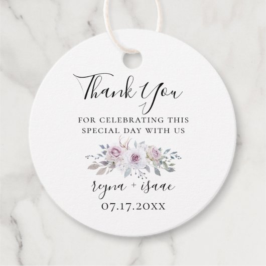 Pastel Tuin Bloemen Bruiloft Dank u Bedankjes Labels (Voorkant)