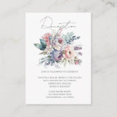 Pastel Tuin Bloemen Bruiloft Receptie Informatiekaartje (Voorkant)