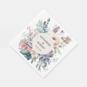 Pastel Tuin Bloemen Trouwpapier Servet (Hoek)