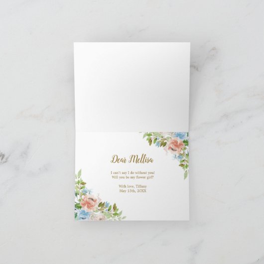 Pastel Tuin Bloemen Wil Je Mijn Bloemenmeisje Zijn (Binnen)