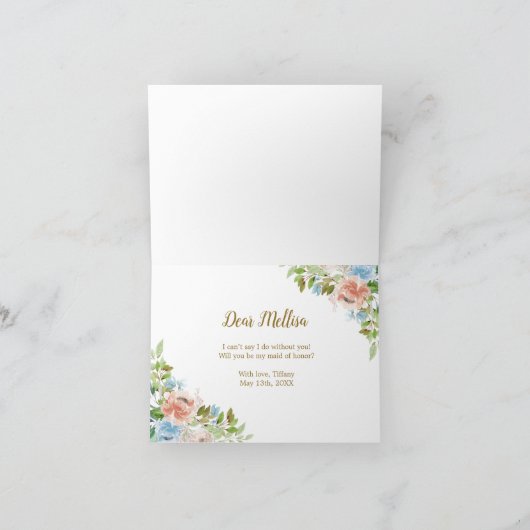 Pastel Tuin Bloemstuk Wil Je Mijn Bruidsmeisje Zij (Binnen)