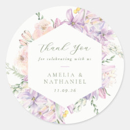 Pastel Tuin Bruiloft Favor Ronde Sticker