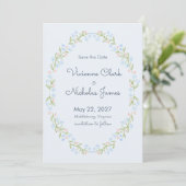 Pastel Tuin Lint Bloemen Bewaar de Datum Save The Date (Staand voorkant)