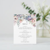 Pastel Tuin Luxe Bloemachtige Trouw Menukaart Kaart (Staand voorkant)