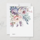Pastel Tuin Luxe Bloemachtige Trouw Menukaart Kaart (Achterkant)