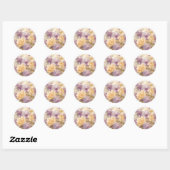  pastel tuinbloemen ronde sticker (Vel)