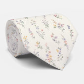 Pastel Tuinbruiloft met Wilde Bloemen Stropdas (Opgerold)