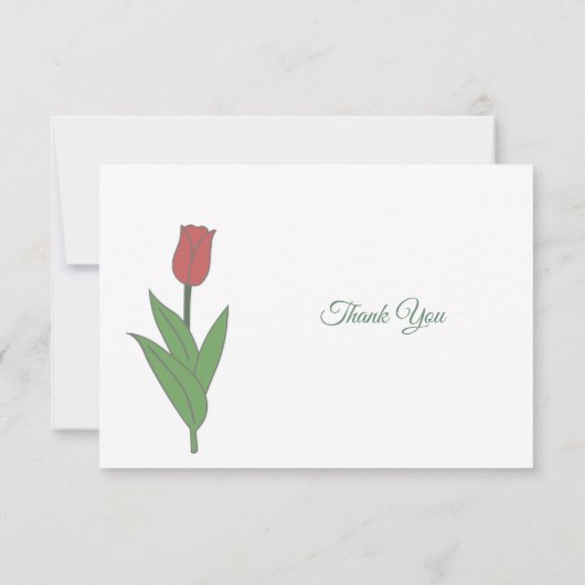 Pastel Tulip Begrafenis Dank u Nota Kaart (Achterkant)