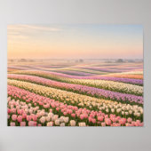 Pastel Tulip Fields Poster - Spring Flower (Voorkant)