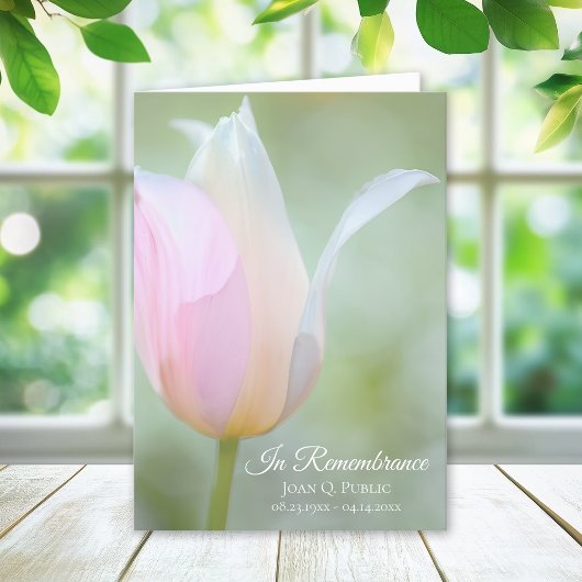 Pastel Tulip Flower Spring begrafenisdienst gevouw Programma