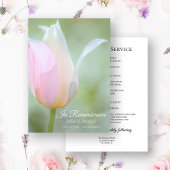 Pastel Tulip Spring begrafenis herdenkingsdienst Programmakaart