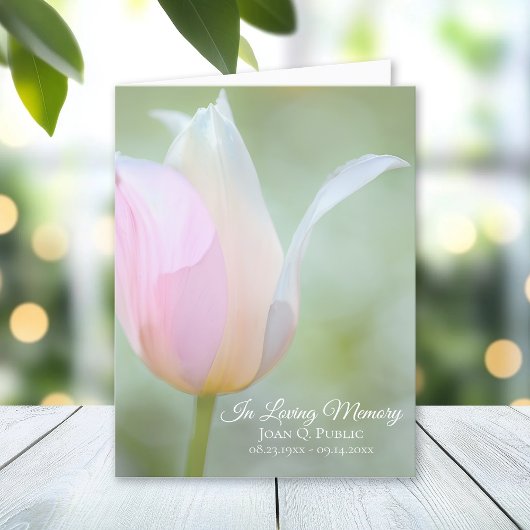 Pastel Tulip Spring Begrafenis Memorial Sympathie Bedankkaart