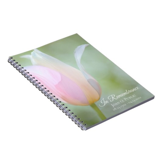 Pastel Tulip Spring Funeral Memorial Gastboek Notitieboek (Rechterzijde)