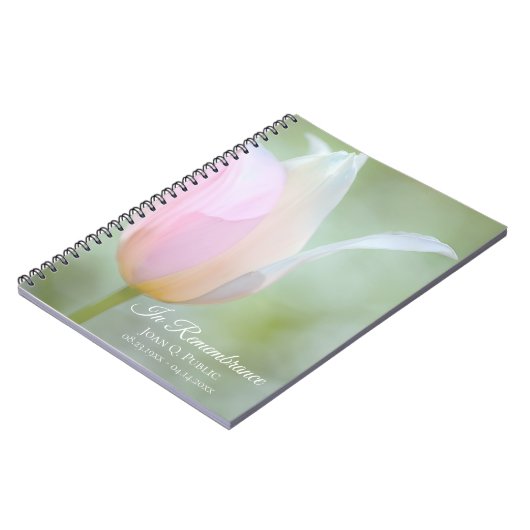 Pastel Tulip Spring Funeral Memorial Gastboek Notitieboek (Linkerzijde)