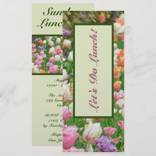  PASTEL TULIPS/"LET'S DO LUNCH"/  KAART (Voorkant / Achterkant)