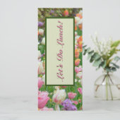 PASTEL TULIPS/"LET'S DO LUNCH"/ KAART (Staand voorkant)