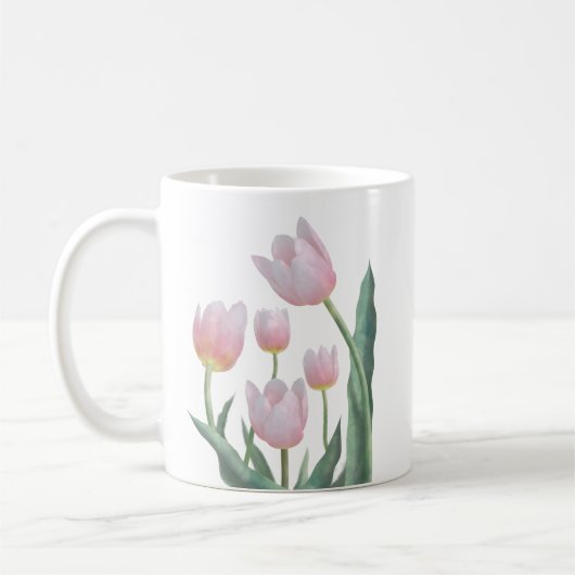 Pastel Tulp Bloem Ontwerp Koffiemok (Links)