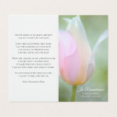 Pastel Tulp Bloemen Voorjaar Begrafenis Gebed Visitekaartje (Buitenkant ongevouwen)