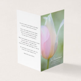 Pastel Tulp Bloemen Voorjaar Begrafenis Gebed Visitekaartje