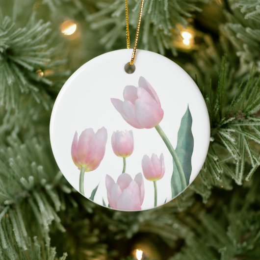 Pastel Tulp Bloemendesign Keramisch Ornament (Boom)