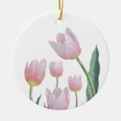 Pastel Tulp Bloemendesign Keramisch Ornament (Voorkant)