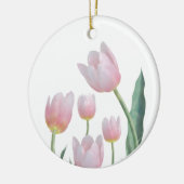 Pastel Tulp Bloemendesign Keramisch Ornament (Links)