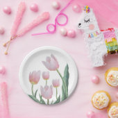 Pastel Tulp Bloemendesign Papieren Bordje (Feest)