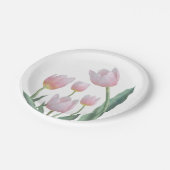 Pastel Tulp Bloemendesign Papieren Bordje (Gekanteld)