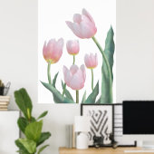 Pastel Tulp Bloemendesign Poster (Thuiskantoor)