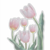 Pastel Tulp Bloemendesign Sticker (Voorkant)