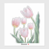 Pastel Tulp Bloemendesign Sticker (Vel)