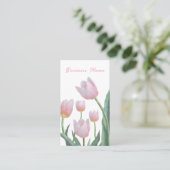 Pastel Tulp Bloemendesign Visitekaartje (Staand voorkant)