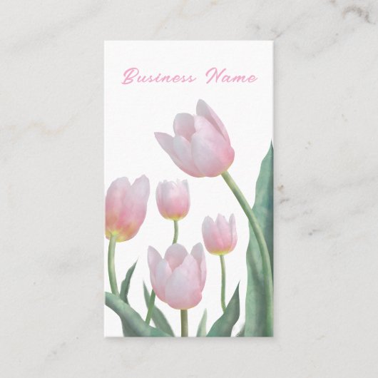 Pastel Tulp Bloemendesign Visitekaartje (Voorkant)