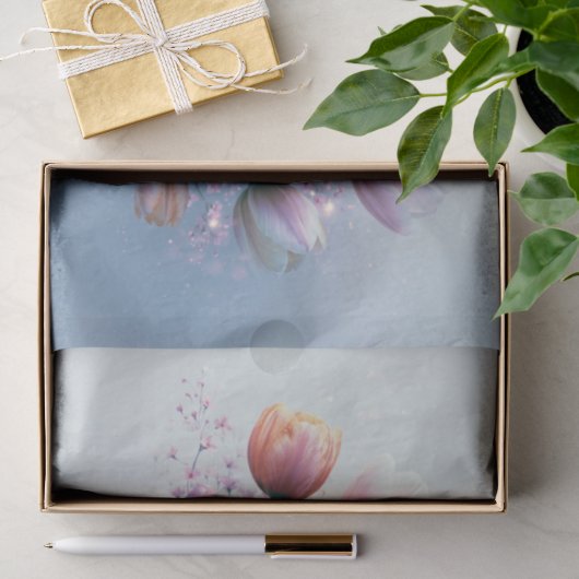 Pastel Tulp Boeket Gloed Decoupage Tissuepapier (Geschenk)