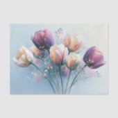 Pastel Tulp Boeket Gloed Decoupage Tissuepapier (Voorkant)