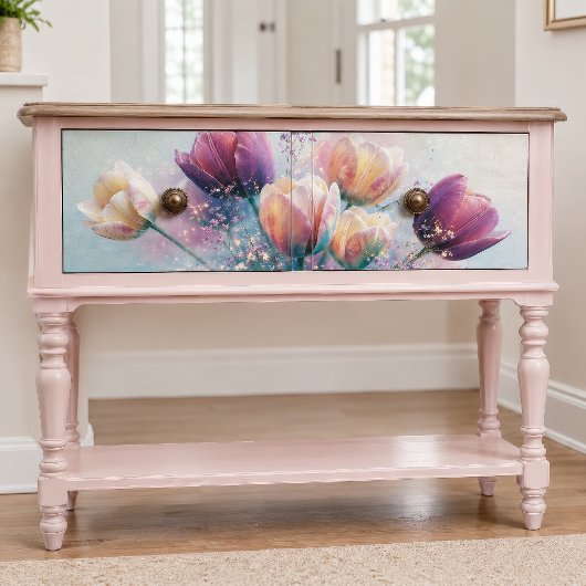 Pastel Tulp Boeket Gloed Decoupage Tissuepapier