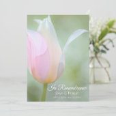 Pastel Tulp Lente Uitvaart Herdenkingsdienst Programmakaart (Staand voorkant)