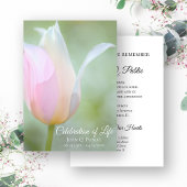 Pastel Tulp Lente Viering van het Leven Begrafenis Kaart