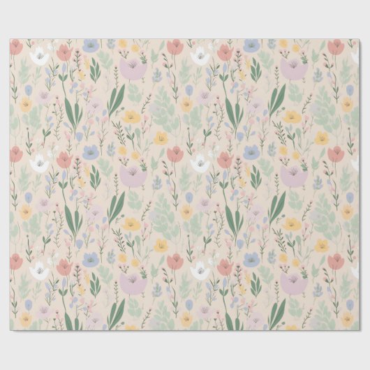 Pastel tulp ontwerp cadeaupapier (Vlak)