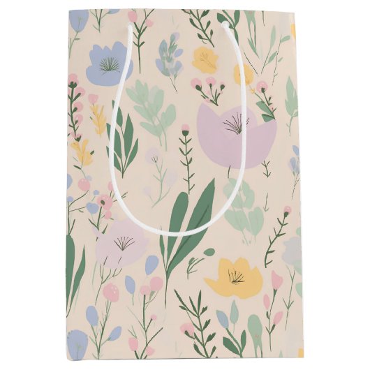 Pastel tulp ontwerp medium cadeauzakje (Voorkant)