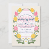 Pastel Tulp Pasen Eiersoeken Kaart (Voorkant)