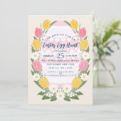 Pastel Tulp Pasen Eiersoeken Kaart (Staand voorkant)