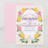 Pastel Tulp Pasen Eiersoeken Kaart (Voorkant / Achterkant)