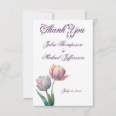 Pastel Tulp Trouw Suite Elegante Typografie Bedankkaart (Voorkant)
